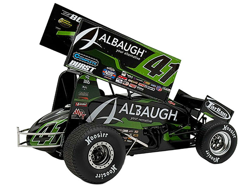 Model race car with Albaugh branding on a white background