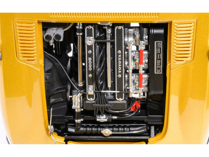 Close-up of a Toyota engine compartment with visible branding.