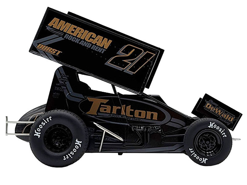 Model race car with 'American Duster' and 'Tarlton' branding on a white background