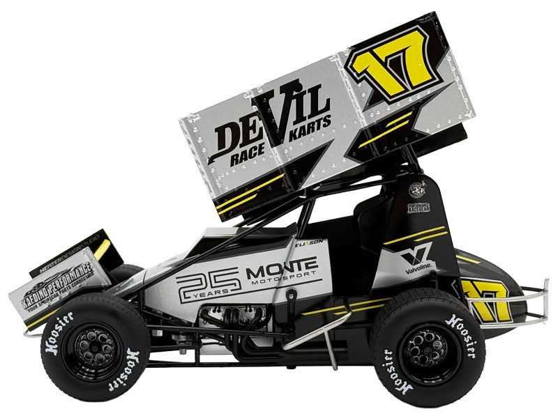 Model race car with 'Devil Karts' and '26 Monte' branding on a white background