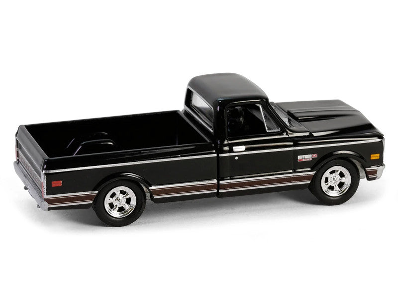 Black model truck on a white background