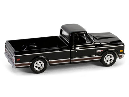 Black model truck on a white background