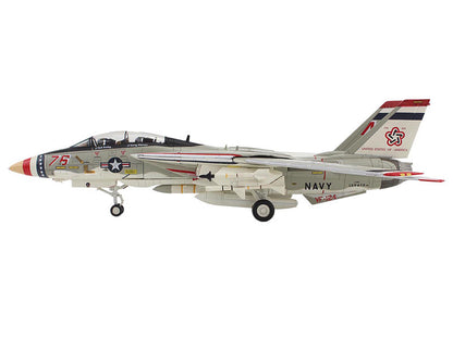Model of a U.S. Navy fighter jet on a white background