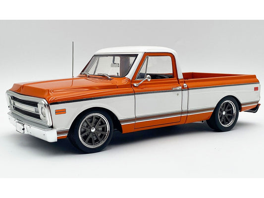 1970 Chevrolet C-10 Pickup Orange & White 1/18 Scale Die cast Truck A1807221