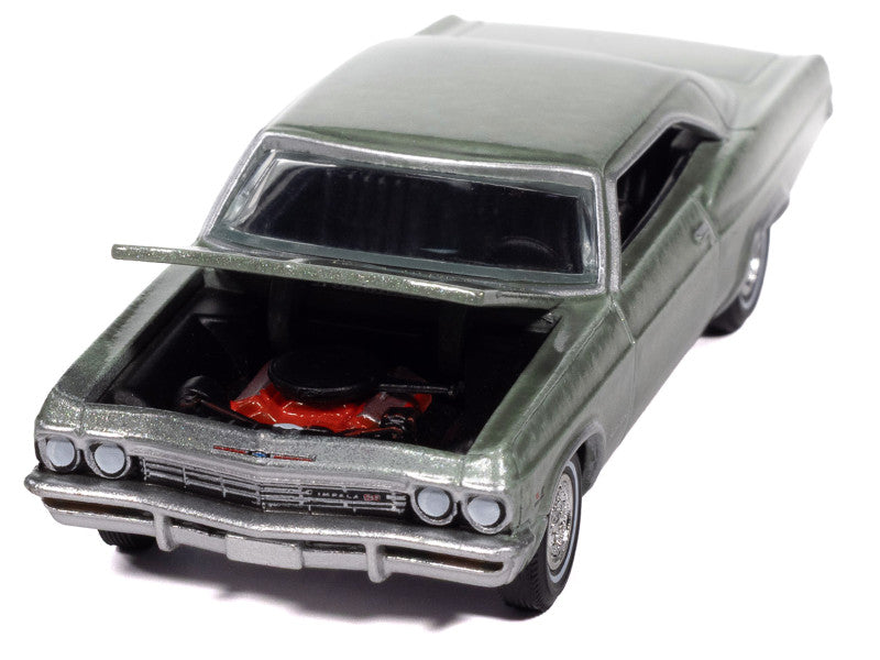 Model car with a red interior on a white background