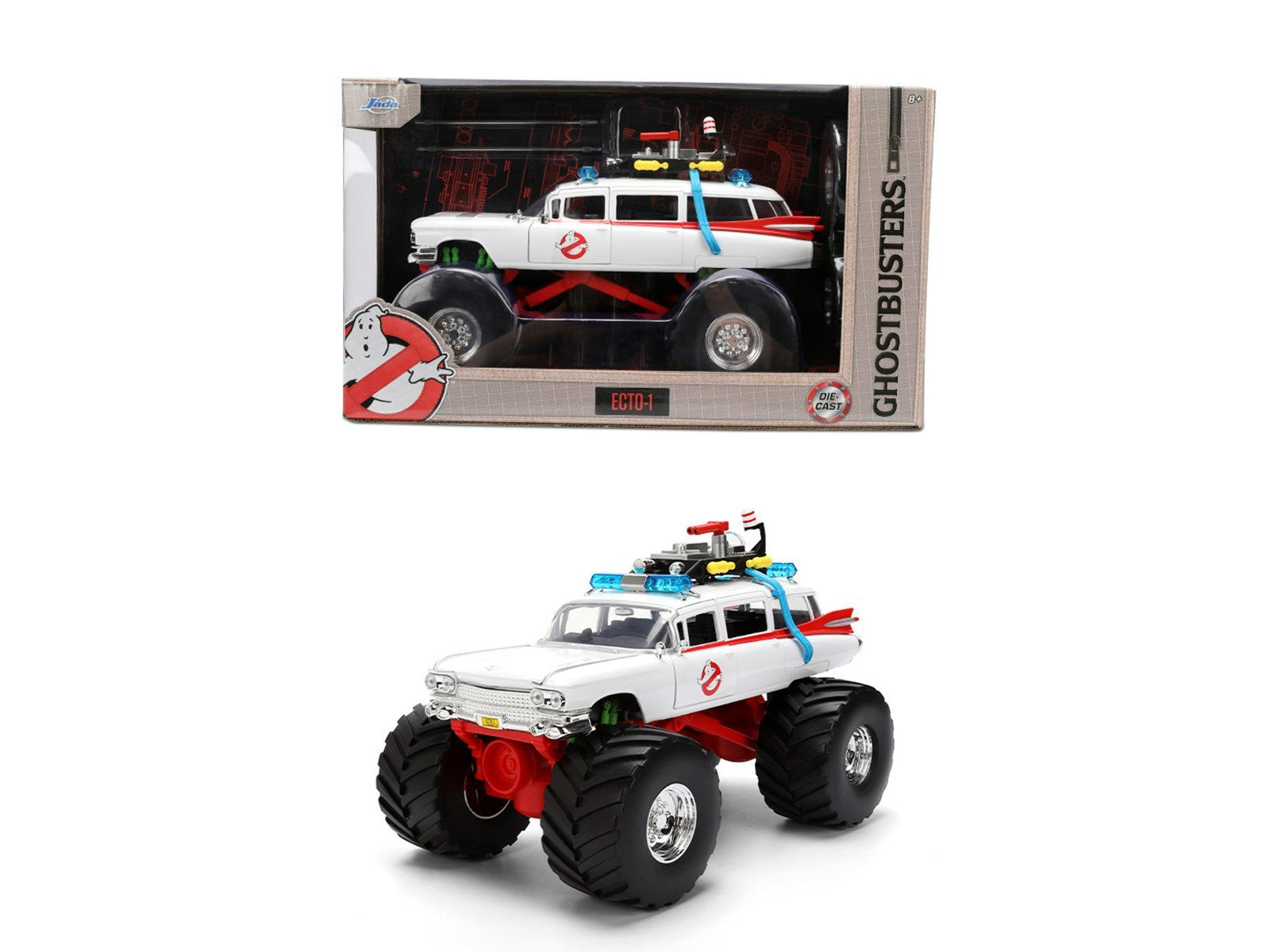Ghostbusters toy monster truck with packaging on a white background