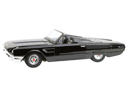 Black convertible car model on a white background