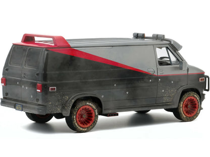 Model van with red accents on a white background