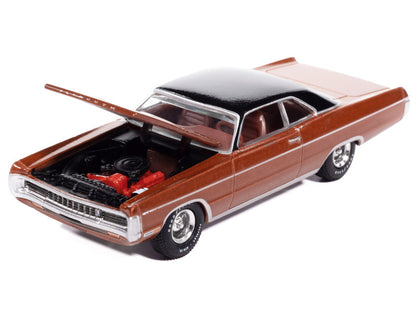 Model car with open hood on a white background