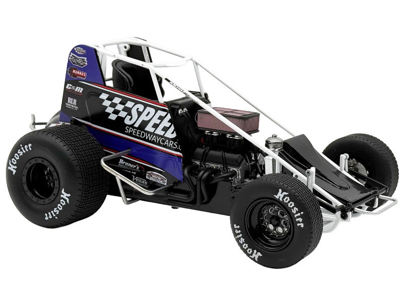 Model of a race car with 'Speedway Cars' branding on a white background