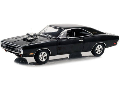 Black muscle car model on a white background