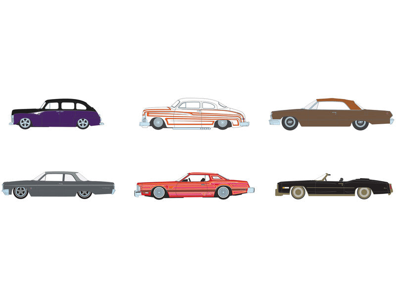 California Lowriders Set of 6 Cars 1/64 Scale Diecast Model's 63070SET