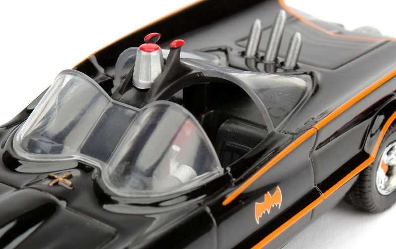Model of the Batmobile with clear canopy on a white background