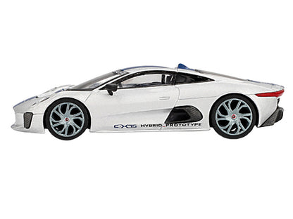 White sports car model labeled 'Hybrid Prototype' on a white background