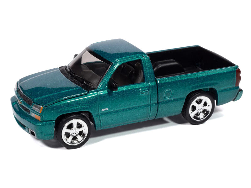 2005 Chevrolet Silverado SS Custom Pickup Teal Metallic 1/64 Diecast Model 64502-AWSP190A
