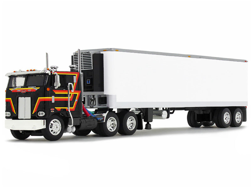 Model of a large truck with a trailer on a white background