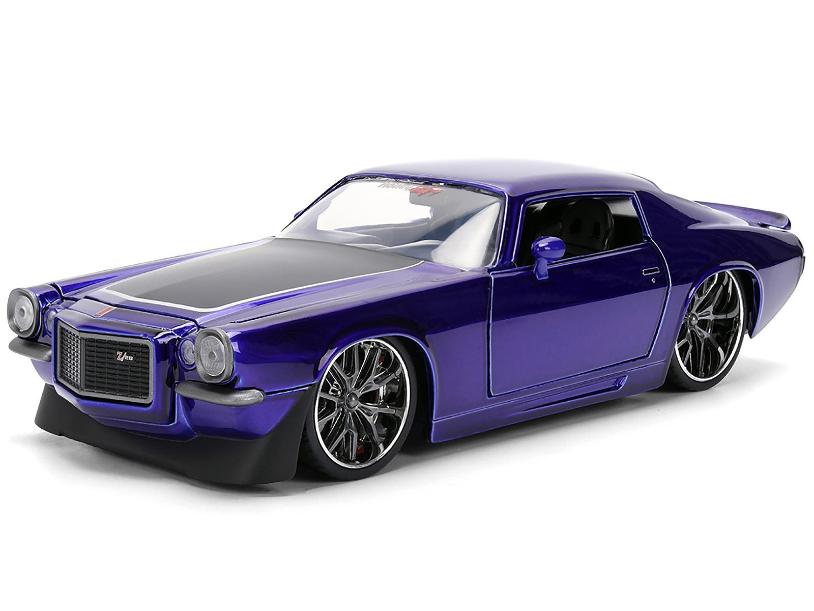 Purple model car on a white background