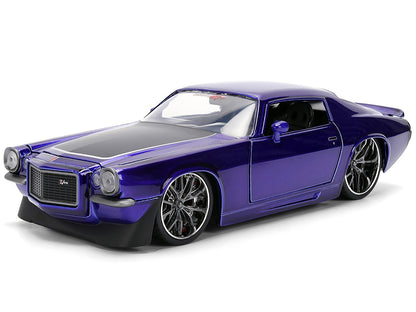 Purple model car on a white background