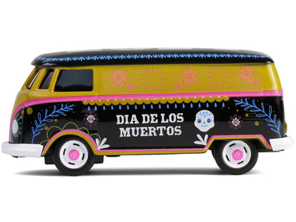 Model van with 'Dia de los Muertos' design on a white background