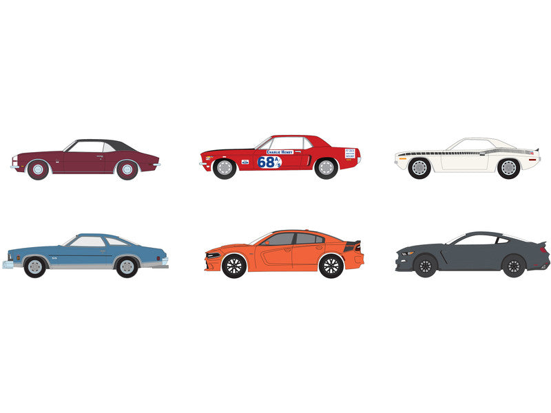 Greenlight Muscle Set of 6 Cars 1/64 Scale Diecast Models 13360SET