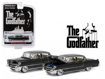 1955 Cadillac Fleetwood Series 60 model car from 'The Godfather' series with packaging.