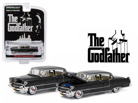 1955 Cadillac Fleetwood Series 60 model car from 'The Godfather' series with packaging.