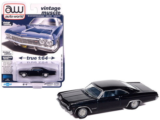 Black muscle car model with packaging on a white background