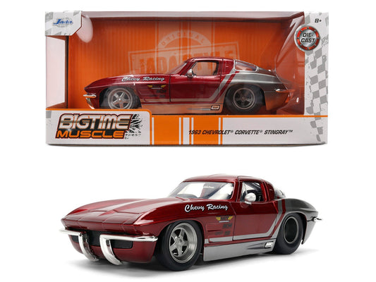 1963 Chevrolet Corvette Stingray model car in packaging with 'Bigtime Muscle' branding.