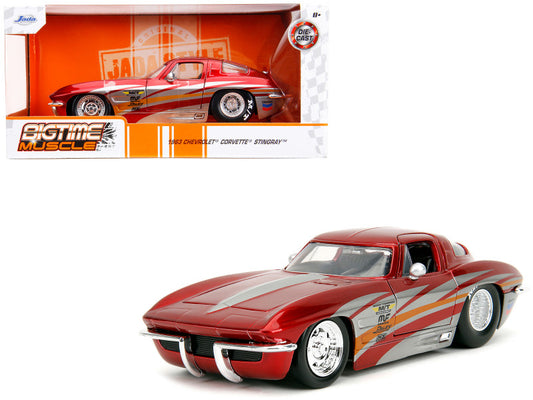 1963 Chevrolet Corvette Stingray Red 1/24 Diecast Model 35023