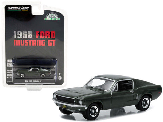 1968 Ford Mustang GT model car in packaging with Greenlight branding