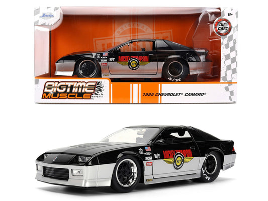 1985 Chevrolet Camaro model car in packaging with 'Bigtime Muscle' branding.