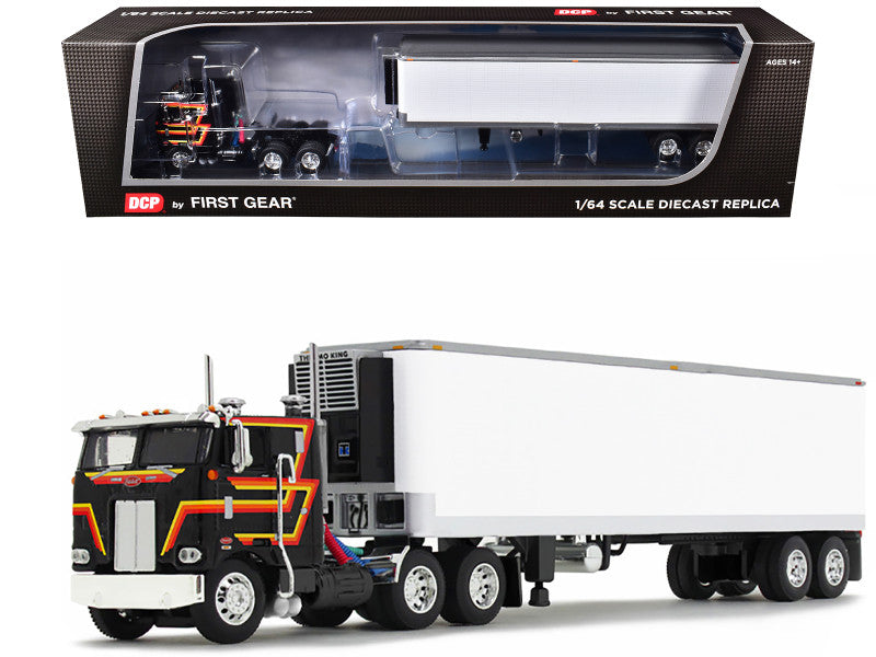 Model truck with trailer in packaging on a white background