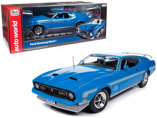 1972 Ford Mustang Mach 1 Grabber Blue 1:18 Scale Die cast Model AMM1314