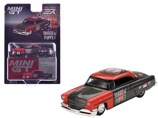 Mini GT die-cast car model of a 'Shadow Puppet' vehicle with packaging on a white background