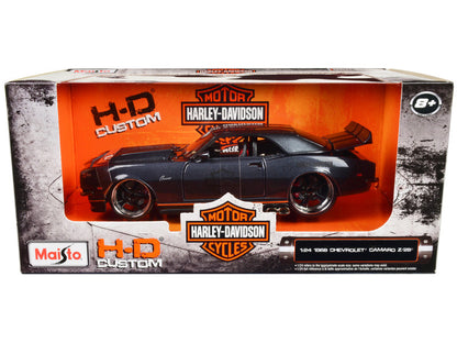 Harley-Davidson model car in packaging with visible branding