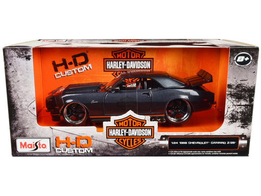 Harley-Davidson model car in packaging with visible branding