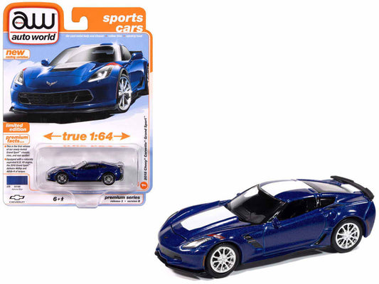 2018 Chevrolet Corvette Blue Diecast Model 64452-AWSP176B