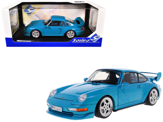 Blue model car with packaging displaying the brand 'Squid' on a white background