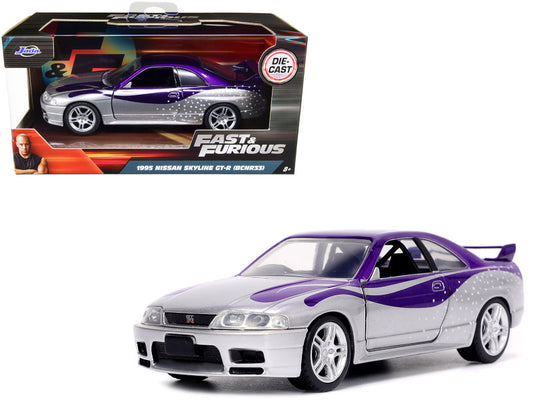 Model car of a Nissan Skyline GT-R R34 from 'Fast & Furious' series in packaging