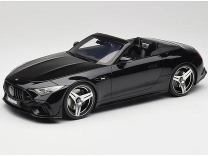 Black convertible car on a white background
