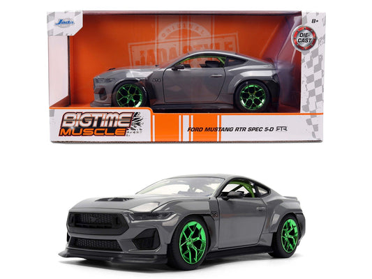 Model car of Ford Mustang GT350R in packaging with 'Bigtime Muscle' branding.