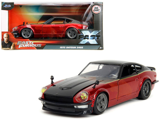 Model car of a 1972 Datsun 240Z from 'Fast & Furious' series in packaging
