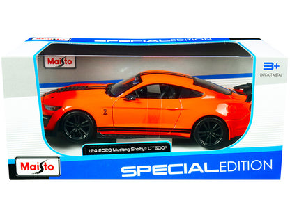 Maisto Special Edition model car packaging with an orange car on a white background