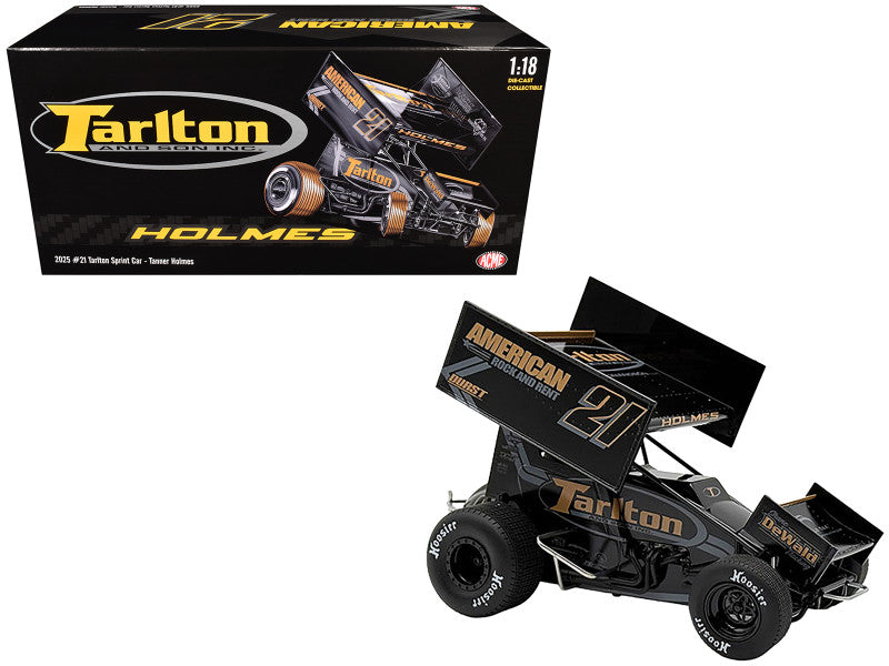 Model race car with 'Tarlton' branding next to its packaging