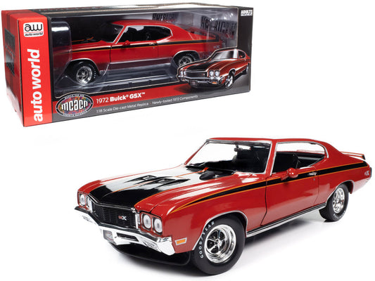 1972 Buick GSX Fire Red W/Black Stripes 1/18 Scale Diecast Model Car AMM1301