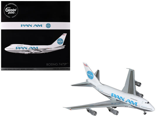 Boeing 747SP Commercial Aircraft Pan American White W/Blue Tail Graphics 1/200 Scale Diecast Model G2PAA1164