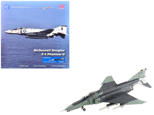 Model of McDonnell Douglas F-4 Phantom II with packaging in the background