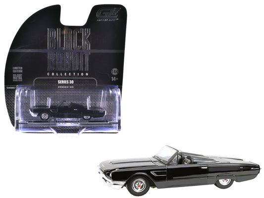 Black convertible car model in packaging with 'Black Lightning Collection' branding.