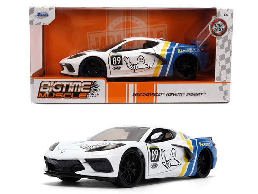 Model car of a Chevrolet Corvette Stingray in packaging with 'Egmont Muscle' branding.