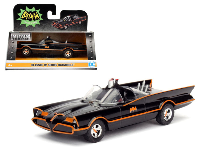Model Batmobile toy car with packaging on a white background